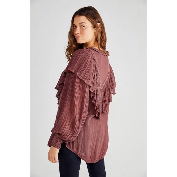 LAST CALL Jen's Pirate Booty for Free People Merlot Alta Top NWT Size Large - Picture 2 of 7